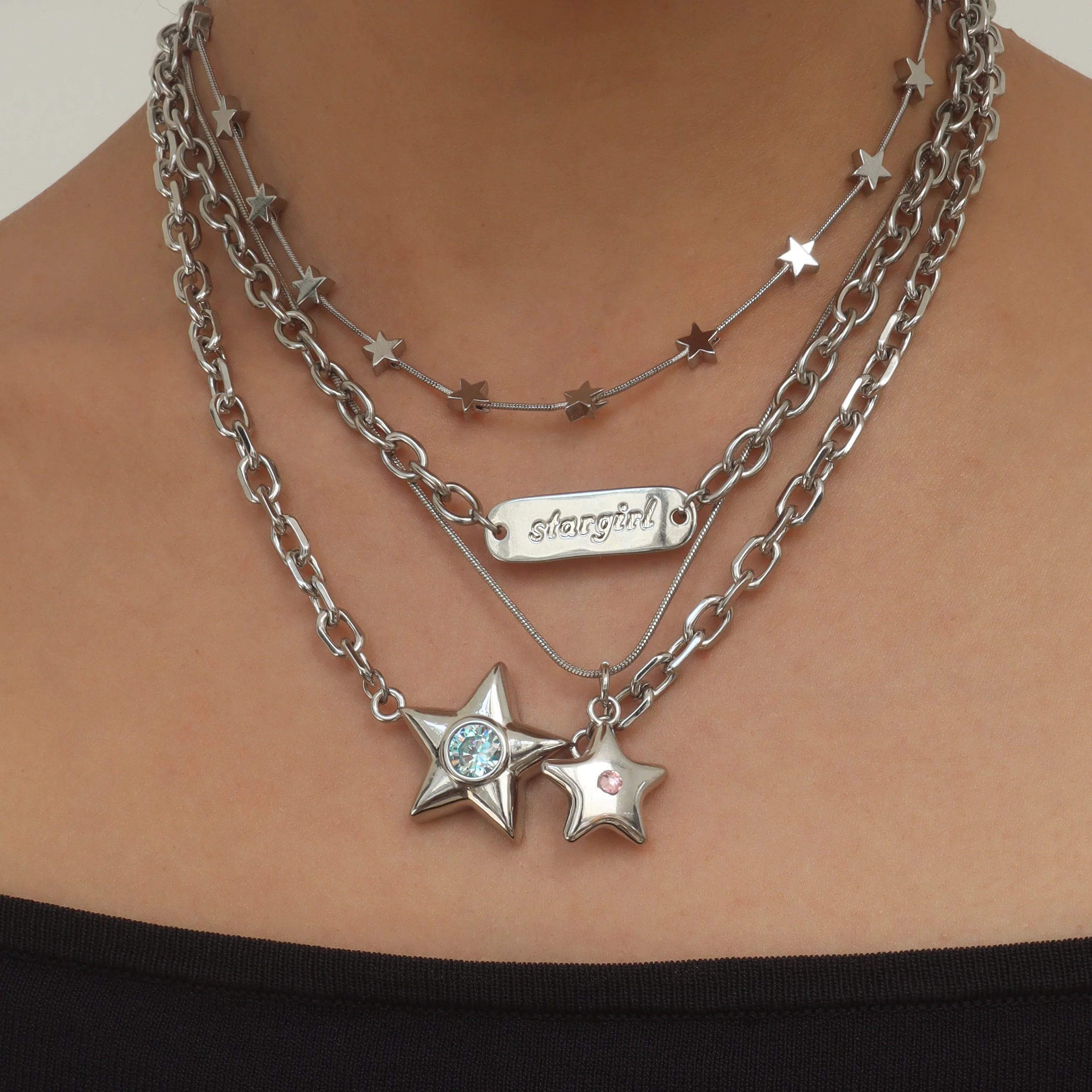 Luna Pink Star Necklace - Image 3