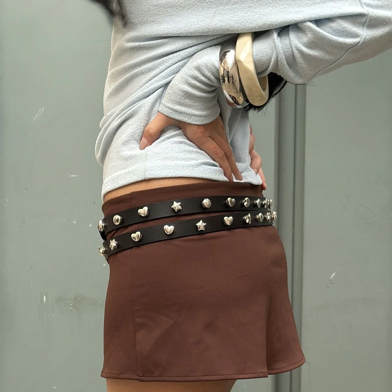 Stud Snap Leather Belt - Image 2