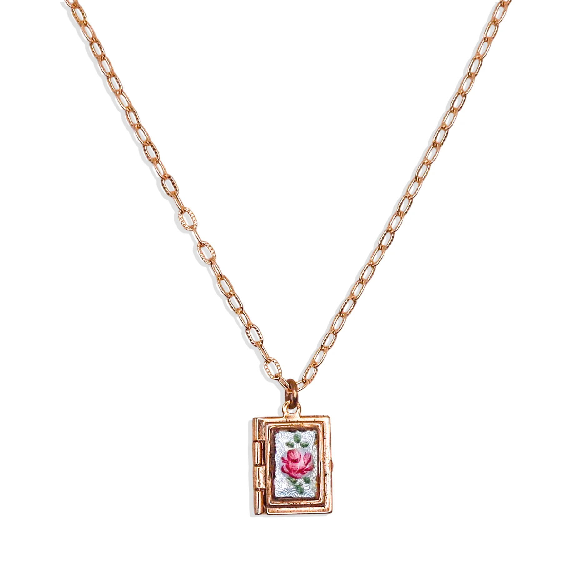 [Vintage Locket Drop] Cloisonne Book Vol. II Necklace