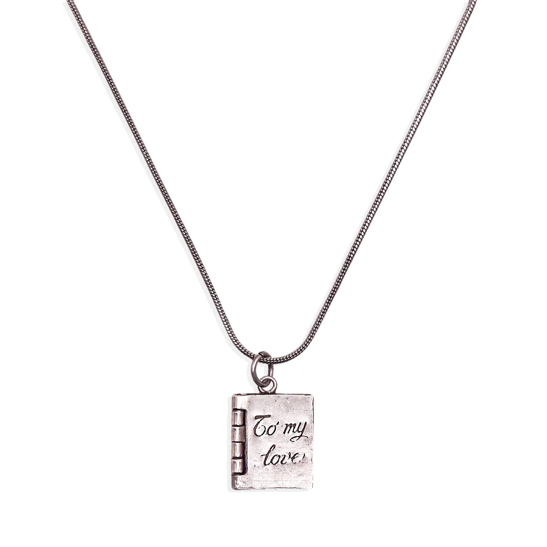 [Vintage Locket Drop] How to Love Book Necklace