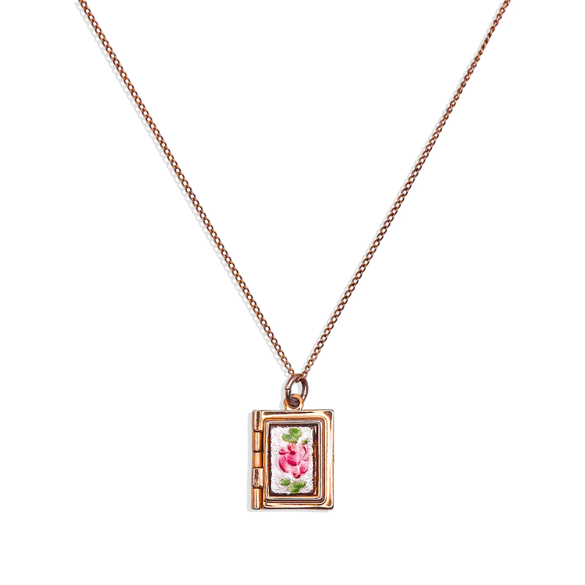 [Vintage Locket Drop] Cloisonne Book Vol. I Necklace