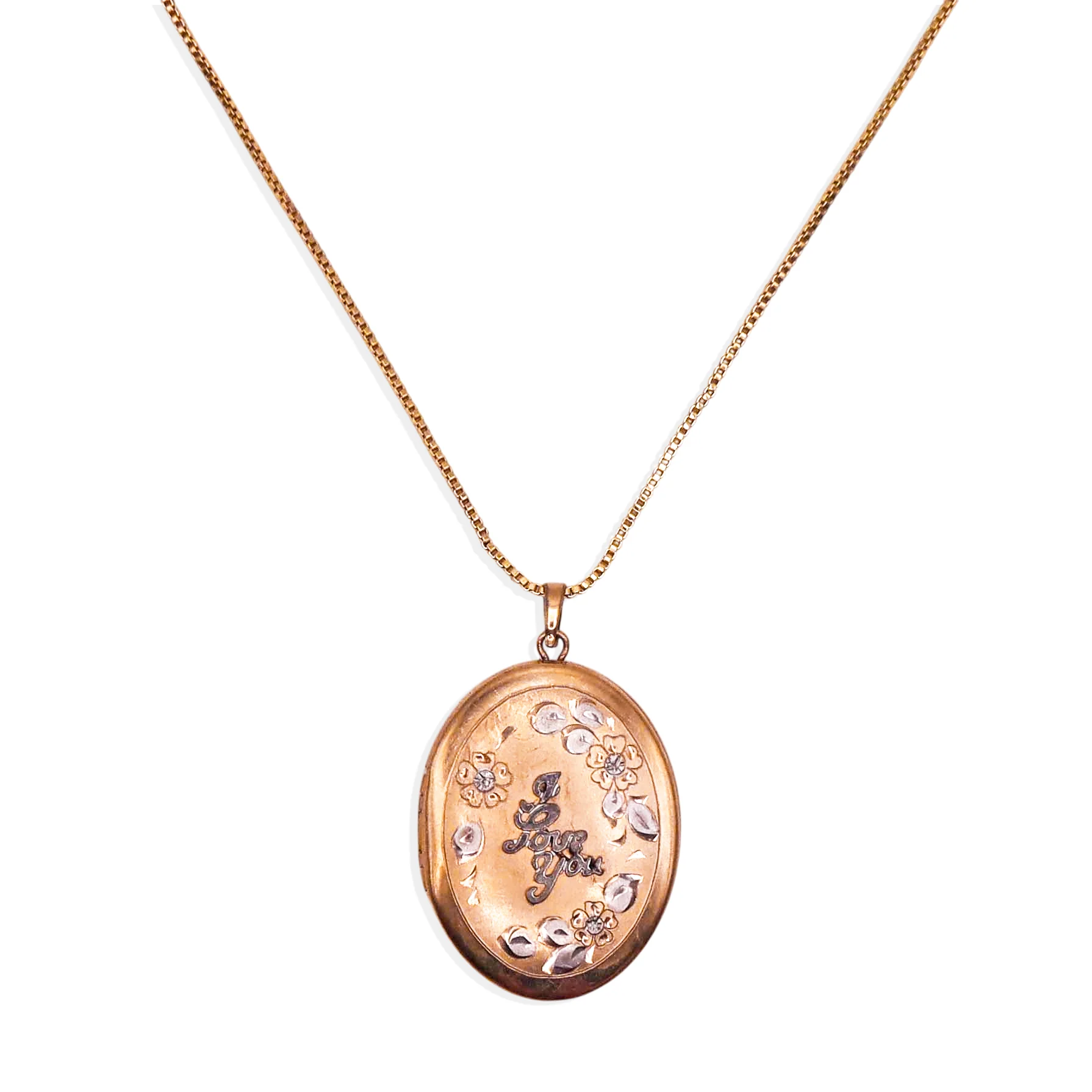 [Vintage Locket Drop] 3 Little Words Necklace